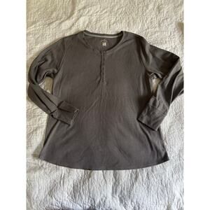 Blue Mountain women’s gray quarter button up Henley size extra‎ large